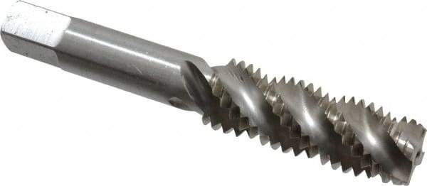 Interstate - 5/8-11 UNC 4 Flute 3B Bottoming Spiral Flute Tap - High Speed Steel, Bright Finish, 3-13/16" OAL, Right Hand Flute, Right Hand Thread, H3 - Apex Tool & Supply