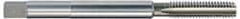 Hertel - 7/16-14 UNC, 4 Flute Plug Hand Pulley Tap - High Speed Steel, Bright Finish, Right Hand Flute, H3 Thread Limit, 6" OAL - Apex Tool & Supply