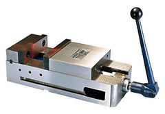 Interstate - 6" Jaw Width, 5-1/2" Jaw Opening Capacity, Horizontal Stationary Machine Vise - Manual Operation, 6,600 Lb Capacity, 1 Station, 17" Long x 4.8" High x 1-3/4" Deep, 1-3/4" Jaw Height, Ductile Iron - Apex Tool & Supply