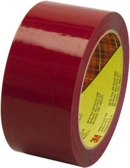 3M - 2" x 55 Yd Red Rubber Adhesive Sealing Tape - Polypropylene Film Backing, 2.5 mil Thick, 60 Lb Tensile Strength, Series 373 - Apex Tool & Supply