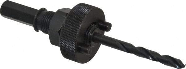 Lenox - 1-1/4 to 6" Tool Diam Compatibility, Straight Shank, Carbon Steel Integral Pilot Drill, Hole Cutting Tool Arbor - 33/64" Min Chuck, Hex Shank Cross Section, Quick-Change Attachment, For Hole Saws 2L - Apex Tool & Supply