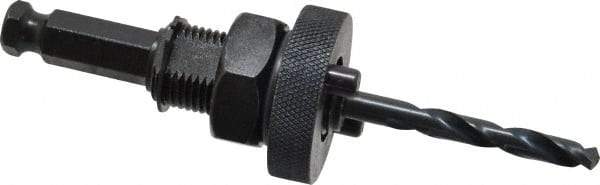 Lenox - 1-1/4 to 6" Tool Diam Compatibility, Straight Shank, Carbon Steel Integral Pilot Drill, Hole Cutting Tool Arbor - 33/64" Min Chuck, Hex Shank Cross Section, Quick-Change Attachment, For Hole Saws 3L - Apex Tool & Supply