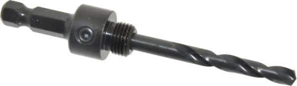 Lenox - 9/16 to 1-3/16" Tool Diam Compatibility, Straight Shank, Carbon Steel Integral Pilot Drill, Hole Cutting Tool Arbor - 25/64" Min Chuck, Hex Shank Cross Section, Quick-Change Attachment, For Hole Saws 5L - Apex Tool & Supply
