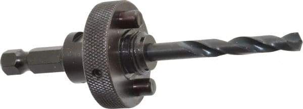 Lenox - 1-1/4 to 6" Tool Diam Compatibility, Straight Shank, Carbon Steel Integral Pilot Drill, Hole Cutting Tool Arbor - 25/64" Min Chuck, Hex Shank Cross Section, Quick-Change Attachment, For Hole Saws 6L - Apex Tool & Supply