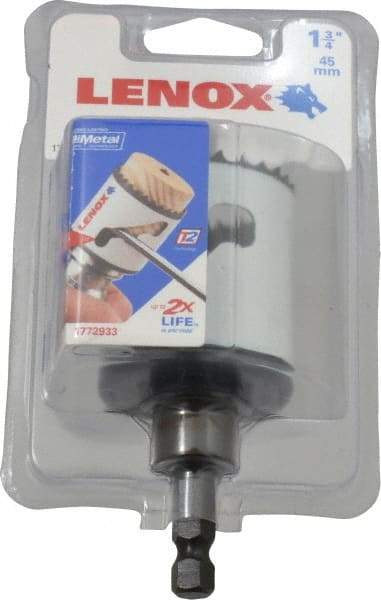 Lenox - 1-3/4" Diam, 1-9/16" Cutting Depth, Hole Saw - Bi-Metal Saw, Toothed Edge - Apex Tool & Supply