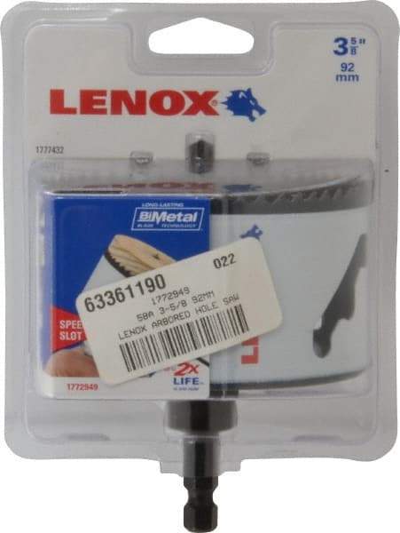 Lenox - 3-5/8" Diam, 1-9/16" Cutting Depth, Hole Saw - Bi-Metal Saw, Toothed Edge - Apex Tool & Supply