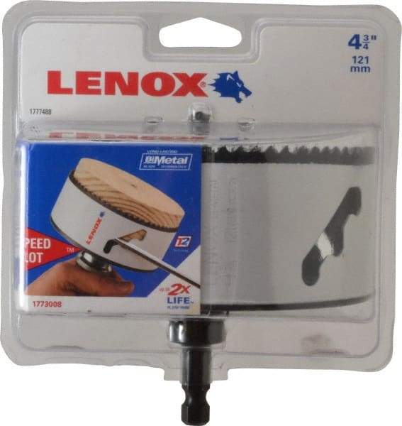 Lenox - 4-3/4" Diam, 1-9/16" Cutting Depth, Hole Saw - Bi-Metal Saw, Toothed Edge - Apex Tool & Supply