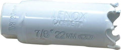 Lenox - 7/8" Diam, 1-1/2" Cutting Depth, Hole Saw - Carbide-Tipped Saw, Toothed Edge - Apex Tool & Supply