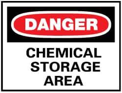 NMC - "Danger - Chemical Storage Area", 10" Long x 14" Wide, Fiberglass Safety Sign - Rectangle, 0.095" Thick, Use for Hazardous Materials - Apex Tool & Supply