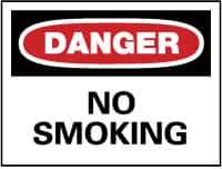 NMC - "Danger - No Smoking", 10" Long x 14" Wide, Fiberglass Safety Sign - Rectangle, 0.095" Thick, Use for Accident Prevention - Apex Tool & Supply