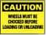 NMC - "Caution - Wheels Must Be Chocked Before Loading and Unloading", 10" Long x 14" Wide, Fiberglass Safety Sign - Rectangle, 0.095" Thick, Use for Accident Prevention - Apex Tool & Supply