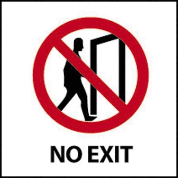 NMC - No Exit, Plastic Exit Sign - 7" Wide x 7" High - Apex Tool & Supply