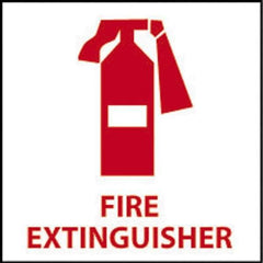 NMC - Fire Extinguisher, Plastic Fire Sign - 7" Wide x 7" High - Apex Tool & Supply