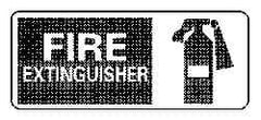 NMC - Fire Extinguisher, Pressure Sensitive Vinyl Fire Sign - 17" Wide x 7" High - Apex Tool & Supply