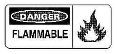 NMC - Danger - Flammable, Plastic Fire Sign - 17" Wide x 7" High - Apex Tool & Supply
