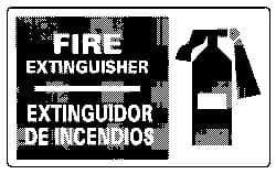 NMC - Fire Extinguisher, Pressure Sensitive Vinyl Fire Sign - 18" Wide x 10" High, English/Spanish - Apex Tool & Supply