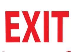 NMC - Exit, Plastic Exit Sign - 14" Wide x 10" High - Apex Tool & Supply