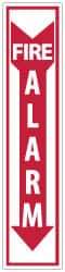 NMC - Fire Alarm, Pressure Sensitive Vinyl Fire Sign - 4" Wide x 18" High - Apex Tool & Supply