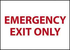 NMC - Emergency Exit Only, Plastic Exit Sign - 14" Wide x 10" High - Apex Tool & Supply