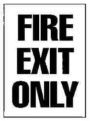 NMC - Fire Exit Only, Plastic Fire Sign - 10" Wide x 14" High - Apex Tool & Supply