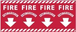 NMC - Fire Extinguisher, Pressure Sensitive Vinyl Fire Sign - 24" Wide x 12" High - Apex Tool & Supply