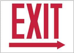 NMC - Exit, Pressure Sensitive Vinyl Exit Sign - 10" Wide x 10" High, Glow-in-the-Dark - Apex Tool & Supply