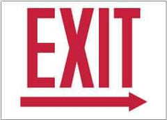 NMC - Exit, Pressure Sensitive Vinyl Exit Sign - 10" Wide x 10" High, Glow-in-the-Dark - Apex Tool & Supply