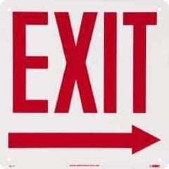 NMC - Exit, Rigid Plastic Exit Sign - 10" Wide x 10" High, Glow-in-the-Dark - Apex Tool & Supply