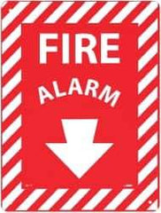 NMC - Fire Alarm, Rigid Plastic Fire Sign - 9" Wide x 12" High, Glow-in-the-Dark - Apex Tool & Supply