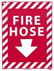 NMC - Fire Hose, Rigid Plastic Fire Sign - 9" Wide x 12" High, Glow-in-the-Dark - Apex Tool & Supply
