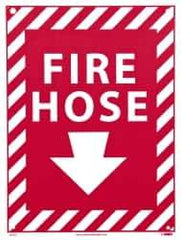 NMC - Fire Hose, Rigid Plastic Fire Sign - 9" Wide x 12" High, Glow-in-the-Dark - Apex Tool & Supply