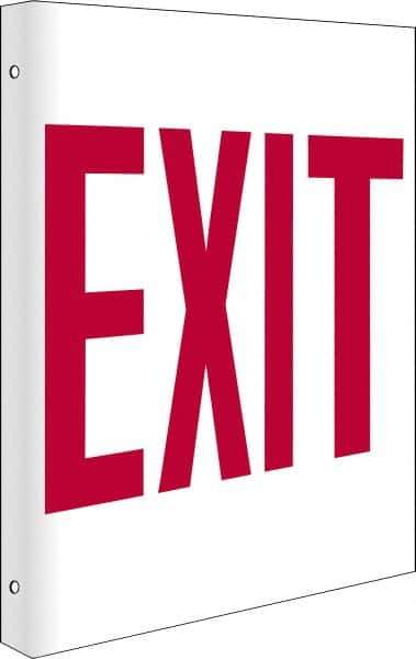 NMC - Exit, Rigid Plastic Exit Sign - 8" Wide x 10" High - Apex Tool & Supply