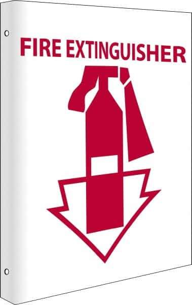 NMC - Fire Extinguisher, Rigid Plastic Fire Sign - 8" Wide x 10" High - Apex Tool & Supply