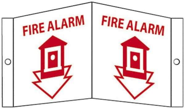 NMC - Fire Alarm, Acrylic Fire Sign - 8-3/4" Wide x 5-3/4" High - Apex Tool & Supply