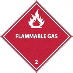 NMC - Flammable Gas DOT Shipping Label - 4" High x 4" Wide - Apex Tool & Supply