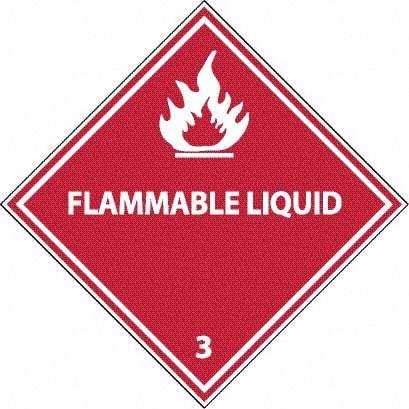 NMC - Flammable Liquid DOT Shipping Label - 4" High x 4" Wide - Apex Tool & Supply