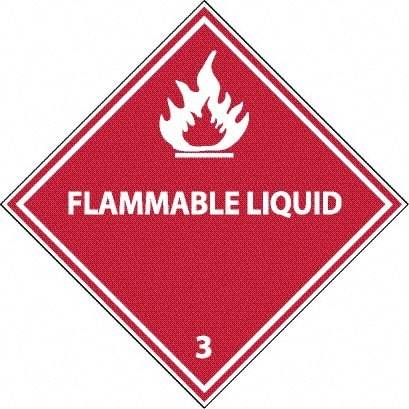 NMC - Flammable Liquid DOT Shipping Label - 4" High x 4" Wide - Apex Tool & Supply
