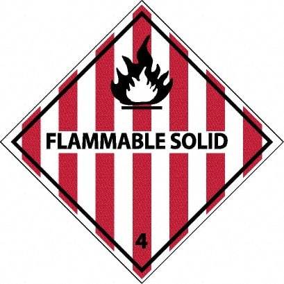 NMC - Flammable Solid DOT Shipping Label - 4" High x 4" Wide - Apex Tool & Supply