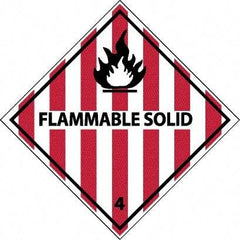 NMC - Flammable Solid DOT Shipping Label - 4" High x 4" Wide - Apex Tool & Supply