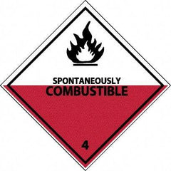 NMC - Spontaneously Combustible DOT Shipping Label - 4" High x 4" Wide - Apex Tool & Supply