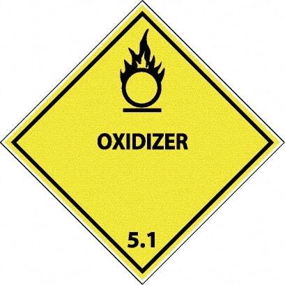 NMC - Oxidizer DOT Shipping Label - 4" High x 4" Wide - Apex Tool & Supply