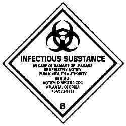 NMC - Infectious Substance - In Case of Damage or Leakage Immediately Notify Public Authority in U.S.A. - Notify: Director... DOT Shipping Label - 4" High x 4" Wide - Apex Tool & Supply