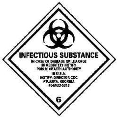 NMC - Infectious Substance - In Case of Damage or Leakage Immediately Notify Public Authority in U.S.A. - Notify: Director... DOT Shipping Label - 4" High x 4" Wide - Apex Tool & Supply
