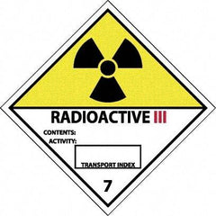 NMC - Radioactive III Contents: Activity: Transport Index DOT Shipping Label - 4" High x 4" Wide - Apex Tool & Supply