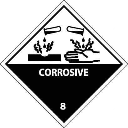 NMC - Corrosive DOT Shipping Label - 4" High x 4" Wide - Apex Tool & Supply