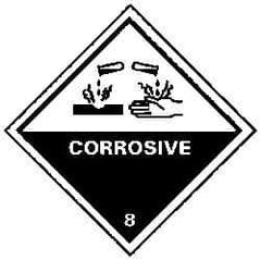 NMC - Corrosive DOT Shipping Label - 4" High x 4" Wide - Apex Tool & Supply