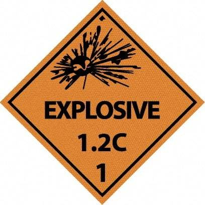 NMC - Explosive 1.2C Shipping Label - 4" High x 4" Wide - Apex Tool & Supply