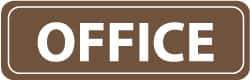 NMC - Office, 11" Wide x 3.5" High, Acrylic Sign - English, White on Brown, Wall Mount - Apex Tool & Supply
