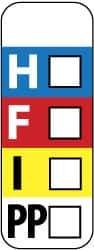 NMC - Hazardous Materials Label - Legend: H - F - I - PP, English, Black, Blue, Red, Yellow & White, 3" Long x 1" High, Sign Muscle Finish - Apex Tool & Supply