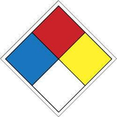 NMC - Hazardous Materials Label - Legend: NFPA Classification Label, English, Blue, Red, Yellow, Black & White, 2" Long x 2" High, Sign Muscle Finish - Apex Tool & Supply